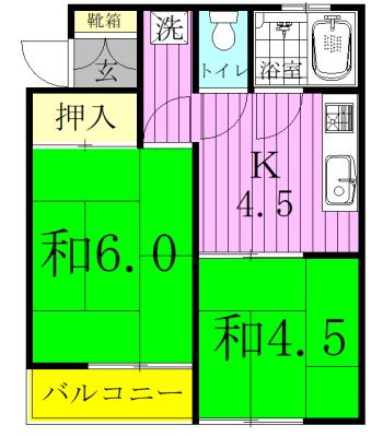 ファミールハイツB棟 101号室 間取り