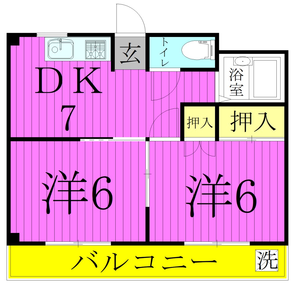 サワーハイツ中央本町  間取り図