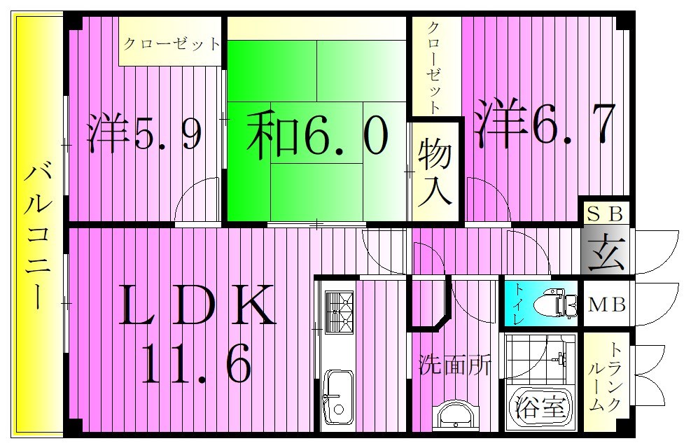 グレース白鳥 間取り図