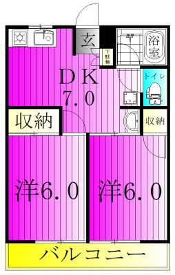 シティハイムカツヤマ 201号室 間取り