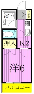 初石パークB B22号室 間取り