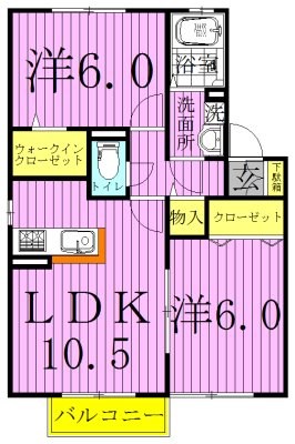 ハイムカトレアⅡ 203号室 間取り