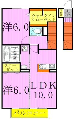 ラフォーレ塚崎 202号室 間取り