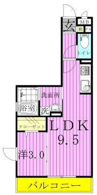 メルヴェーユ 310号室 間取り