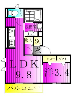 Smile Ⅰ 103号室 間取り