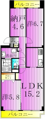 コンフォリア竹ノ塚イースト 間取り図
