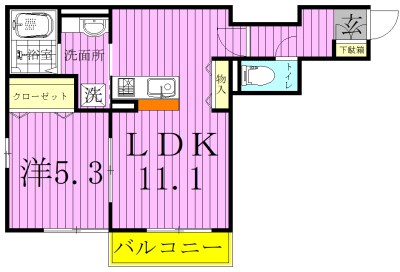 ＡＸＩＳ松戸 205号室 間取り