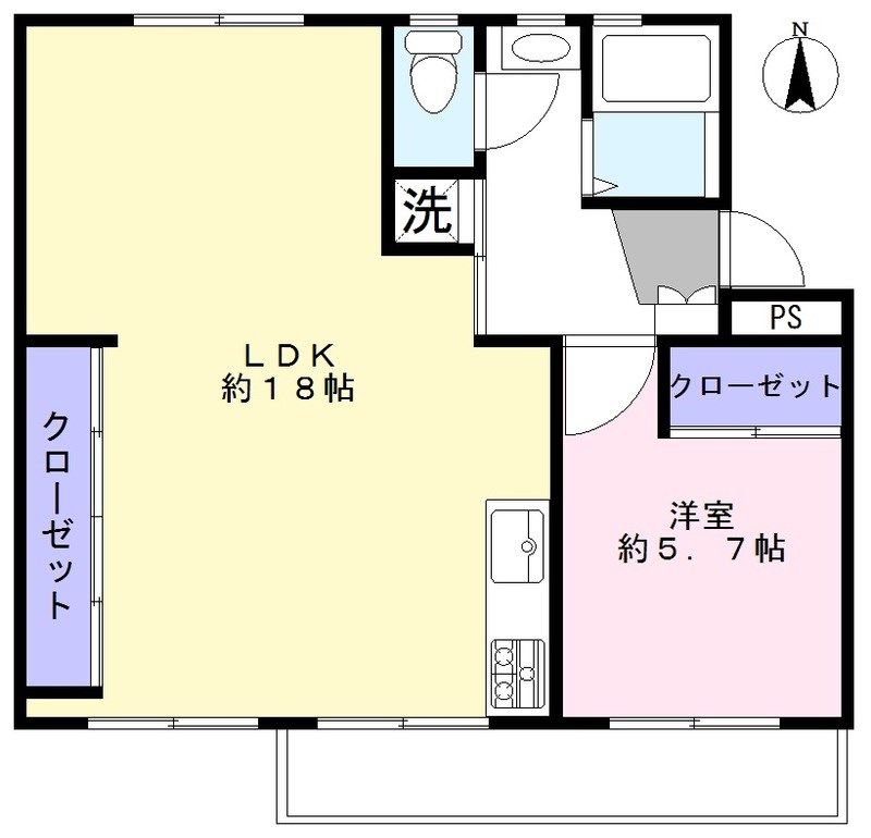 高塚団地1-8号棟 302号室 間取り