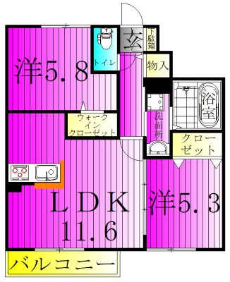 メゾン・グリシーヌ 101号室 間取り