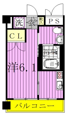 パークフラッツ松戸 802号室 間取り