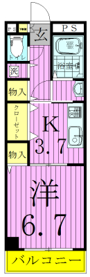 ＴＡＫＥ5 403号室 間取り