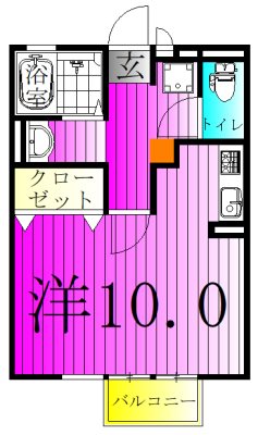 アシェルマウンド 106号室 間取り