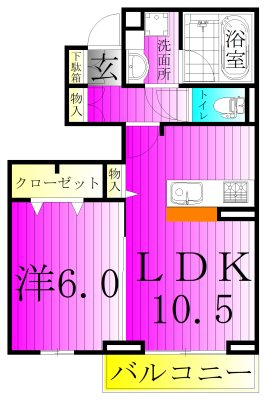 オモト 102号室 間取り