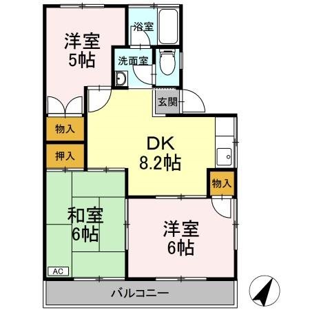 グランパティオⅠ 101号室 間取り