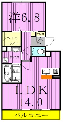 パインヒルズ胡録台 205号室 間取り