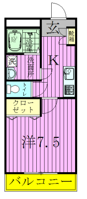 ポワール・K 605号室 間取り