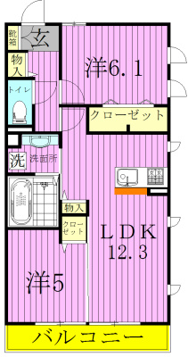 ディアコート 205号室 間取り