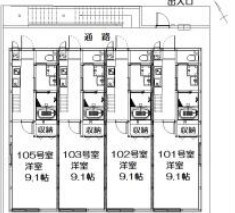 プライムコート 103号室 間取り