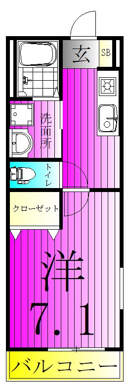 レジデンス向小金 206号室 間取り