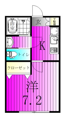 エスペラント 208号室 間取り