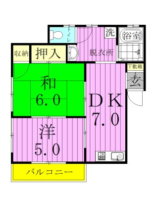 有明ハイツ 101号室 間取り