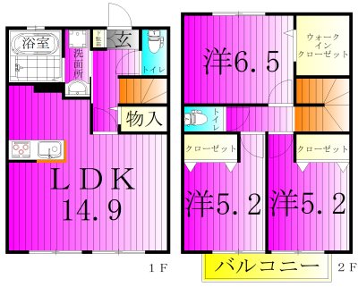 グラン・プレーヌ 102号室 間取り