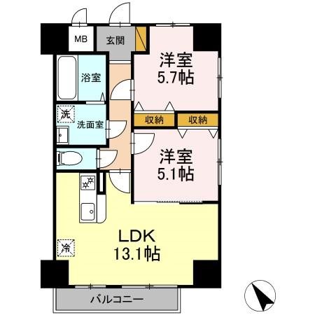 Ｋ・Ｍおおたかの森 806号室 間取り