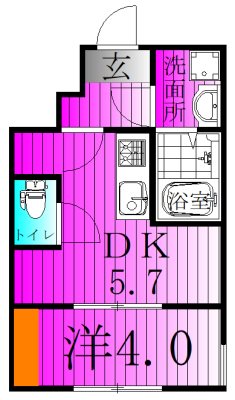 vinosity北柏 102号室 間取り
