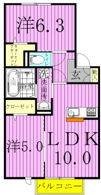ヴァイスハウス 202号室 間取り