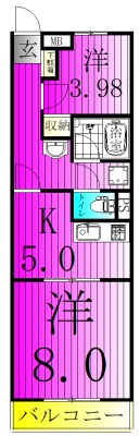 ハイム三栄 303号室 間取り