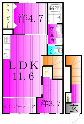 ジャンシアヌ 201号室 間取り