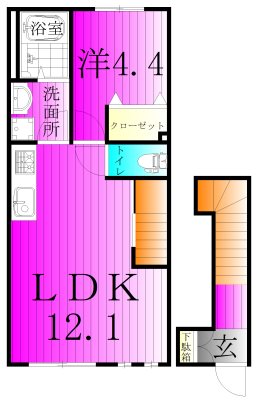 ジャンシアヌ 202号室 間取り