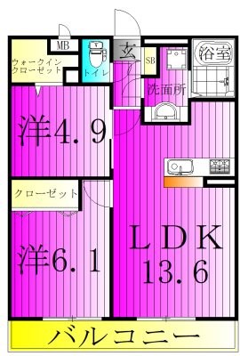 LIGHT  HOUSE 105号室 間取り