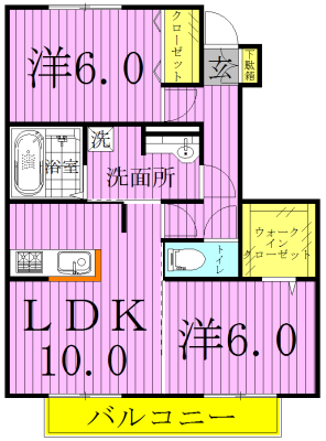 プリマヴェーラＡ・Ｂ B103号室 間取り