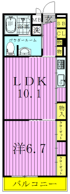 リブリ・白山WEST 105号室 間取り