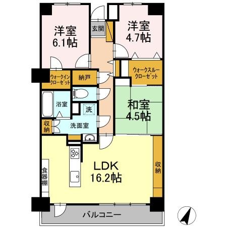 藤和天王台ハイタウン 107号室 間取り