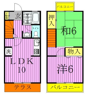 タウンハウス豊四季 106号室 間取り