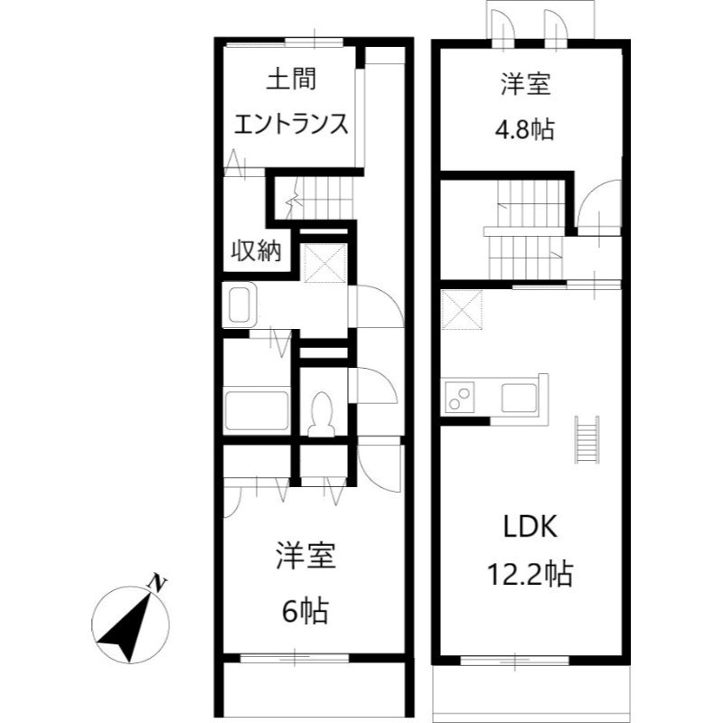 アスセーナＤ棟 6号室 間取り