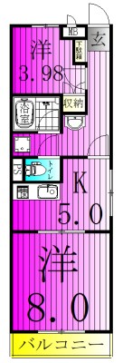 ハイム三栄 401号室 間取り