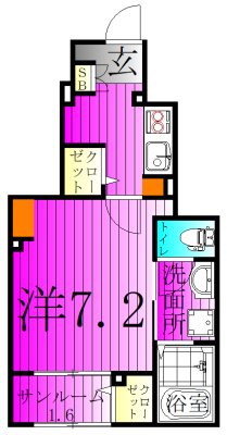 クライス 102号室 間取り
