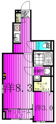 チェリー　クローバー 102号室 間取り
