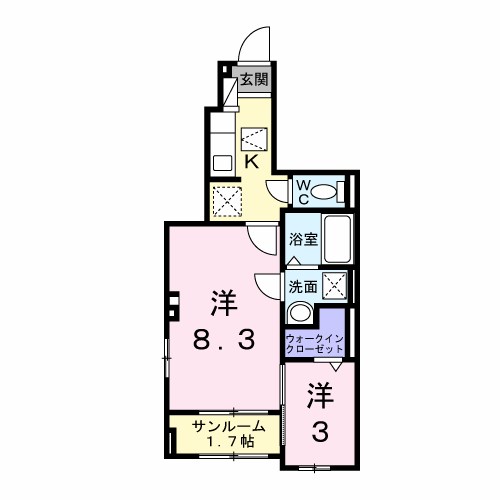 チェリー　クローバー 102号室 間取り