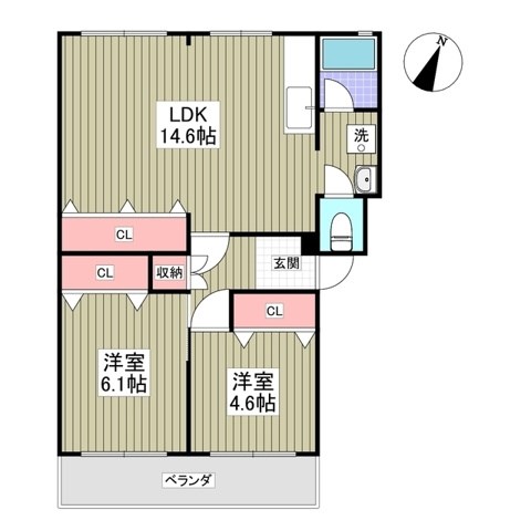 小暮コーポラス 401号室 間取り