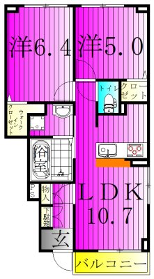 グランピア 104号室 間取り