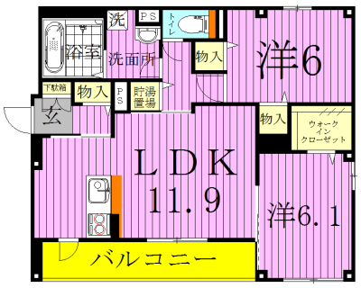 柏レジデンス 302号室 間取り