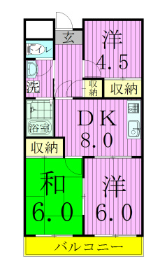 ダイカンプラザ 303号室 間取り
