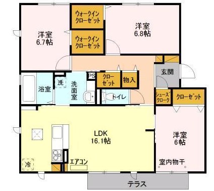 リヴェール南流山 C 102号室 間取り