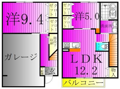 ガレージハウス　プリマステラ 101号室 間取り