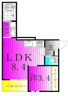 REGALEST 柳 101号室 間取り