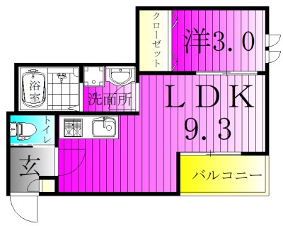 REGALEST 柳 102号室 間取り